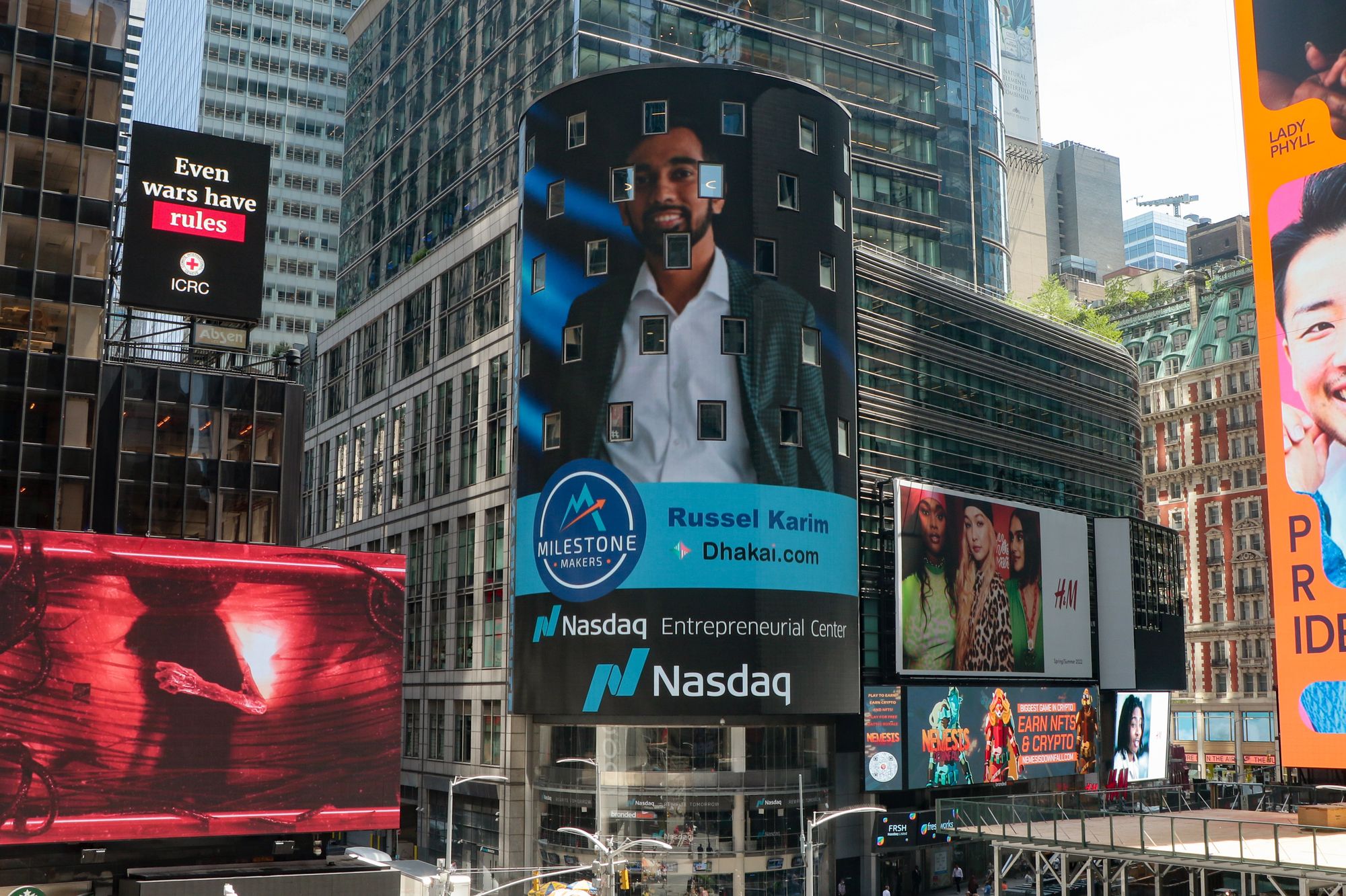 Dhakai Featured on Nasdaq Billboard in Times Square